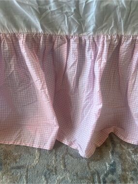 Pink Gingham Rooms That Rule Twin 100% Cotton 15” drop bedskirt